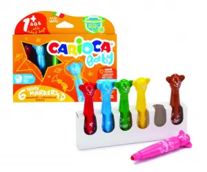 Carioca Baby Teddy Pack de 6 Rotuladores Superlavables Ergonomicos Dermatologicamente Testados
