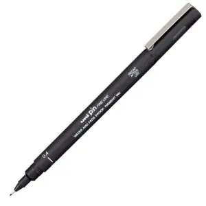 Uni-Ball Rotulador Calibrado PIN-200(S) 0.4mm Negro Caja 12 Unidades