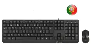 NGS Cocoa Kit Teclado Multimedia y Ratón con Cable QWERTY Portugués Negro