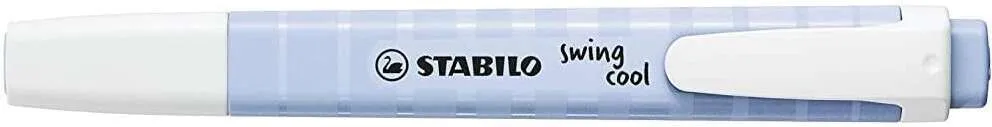 Stabilo Swing Cool Pastel Marcador Fluorescente - Cuerpo Plano - Punta Biselada - Trazo Entre 1 Y 4Mm - Tinta Con Base De Agua - Color Azul Nublado