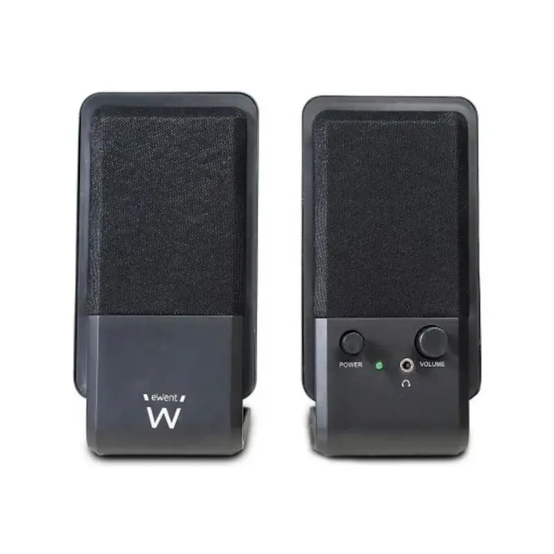 Ewent Altavoces Estéreo de Sobremesa 12W USB y Jack 3.5mm - Color Negro