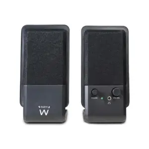 Ewent Altavoces Estéreo de Sobremesa 12W USB y Jack 3.5mm - Color Negro