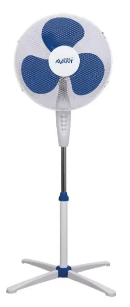 Avant Ventilador de Pie 45W con 3 Aspas, 3 Velocidades, Oscilante y Altura Regulable, Blanco