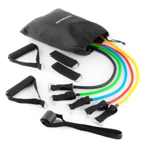 InnovaGoods Set de 5 Bandas de Resistencia Ajustables con Accesorios y Guía de Ejercicios