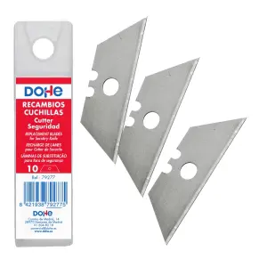 Dohe Cuchillas de Recambio Trapezoidales para Cutters de Seguridad - 18mm - Acero de Calidad