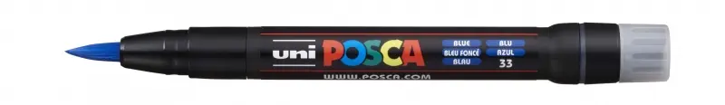 Posca PCF-350 Marcador de Pintura Azul - Punta Acrílica Estilo Pincel - Tinta Base Agua
