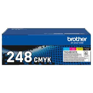 Brother TN248CMYK Pack de 4 Cartuchos de Tóner Originales