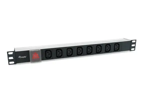 Equip Regleta Alimentación Aluminio Rack 19" 1U 8 Tomas IEC C13 con Interruptor 1.8m