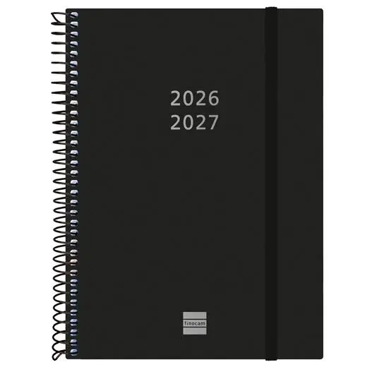 FINOCAM AGENDA ESPIRAL 18M E10-155X212MM SVH TAPAS PP NEGRO 2026-2027