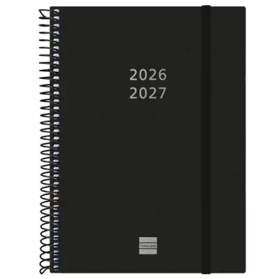 FINOCAM AGENDA ESPIRAL 18M E10-155X212MM SVH TAPAS PP NEGRO 2026-2027