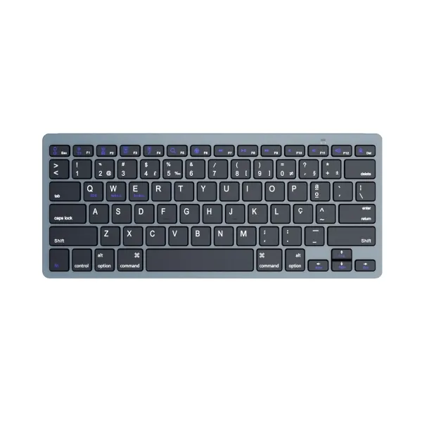 Ewent Teclado de Viaje Bluetooth 3.0 QWERTY PT - Ahorro de Energía - 18 Teclas Multimedia - Negro/Gris
