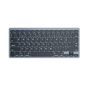 Ewent Teclado de Viaje Bluetooth 3.0 QWERTY PT - Ahorro de Energía - 18 Teclas Multimedia - Negro/Gris