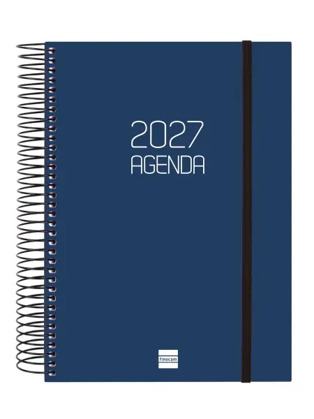 Finocam Agenda Espiral Basics Opaque Anual 2027 1 Día por Página E10 155x212mm Azul
