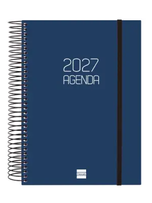Finocam Agenda Espiral Basics Opaque Anual 2027 1 Día por Página E10 155x212mm Azul