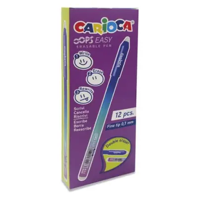 Carioca Oops Easy Bolígrafo Borrable 0.7mm Tinta Termo Sensible Azul Degradado