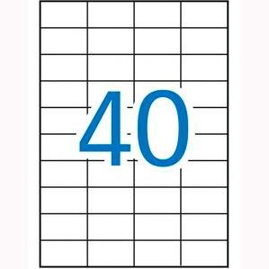 Apli Etiquetas Adhesivas 52,5X29,7Mm Inkjet/Láser C/Rectos 40 X 100H Blanco