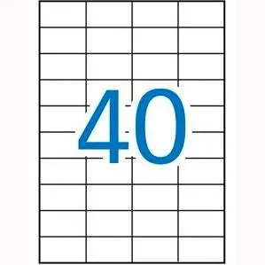 Apli Etiquetas Adhesivas 52,5X29,7Mm Inkjet/Láser C/Rectos 40 X 100H Blanco