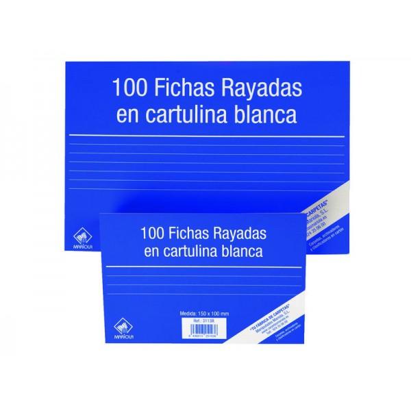 Mariola Ficha Rayada 215X160Mm Cartulina 180Gr Blanco Paquete De 100 Nº5