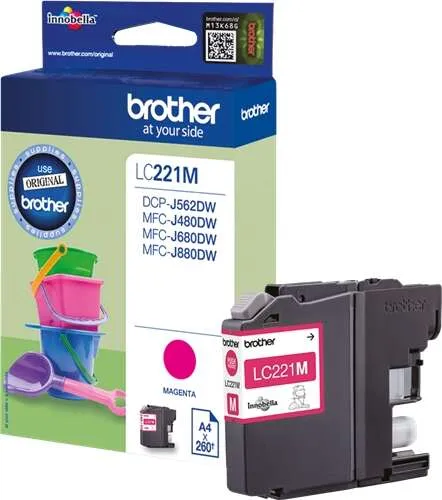 Brother LC221 Cartucho de Tinta Original Magenta