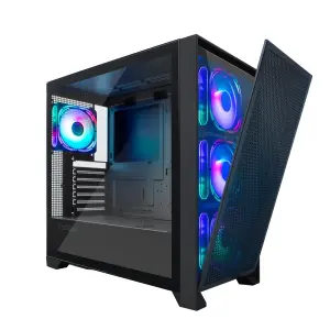 Coolbox Caja ATX GE2000 Dualview, GPU Máx. 395mm, 2x3.5, 1x2.5, Negro