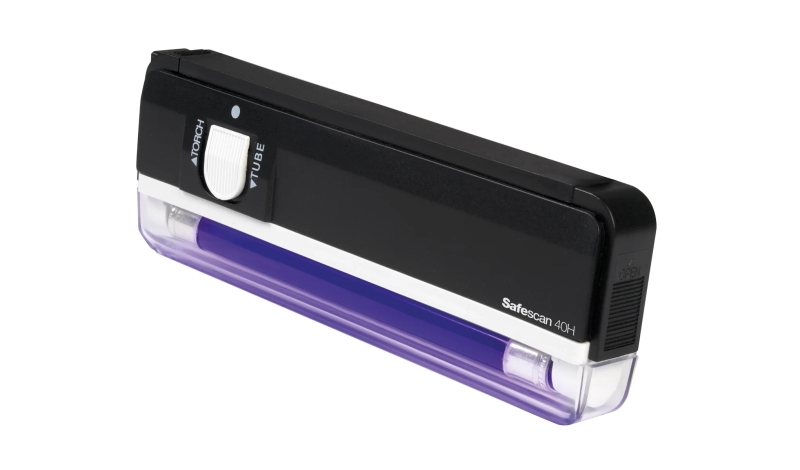 Safescan 40H Detector Portatil De Billetes Falsos - Lampara Ultravioleta De 4W - Linterna Led Para Verificacion Visual