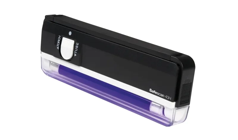 Safescan 40H Detector Portatil De Billetes Falsos - Lampara Ultravioleta De 4W - Linterna Led Para Verificacion Visual