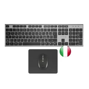 Tacens Zenith Wireless Teclado, Mouse y Alfombrilla - Italiano Negro