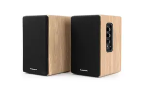 Thomson Sistema de Altavoces de Estanteria - Potencia Musical 150W - Bluetooth - Entrada Optica, USB, RCA - Mando a Distancia - Acabado Madera y Negro