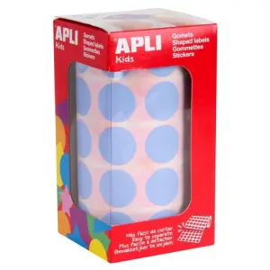 Apli Gomets Redondos 20mm Azul Claro - Rollo 1.770 Unidades