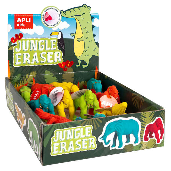 Apli Goma De Borrar Con Diseños De Animales De La Selva - 3 Modelos Surtidos