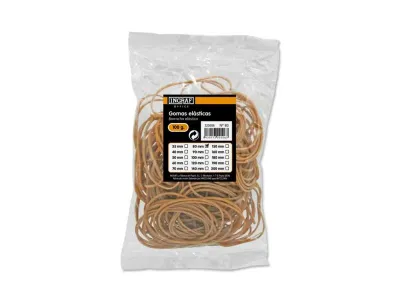 Ingraf Gomas Elásticas 80mm 100gr - Alta Calidad 70% Caucho - Color Marrón