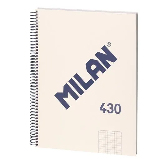 Milan Cuaderno Espiral A4 Cuadricula 5x5mm - 80 Hojas 95 gr/m2 - Beige