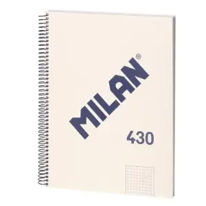 Milan Cuaderno Espiral A4 Cuadricula 5x5mm - 80 Hojas 95 gr/m2 - Beige