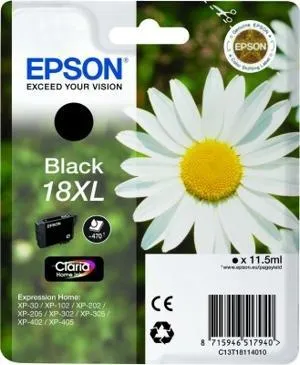 Epson Tinta Negra Nº18XL para Expression Home XP-102/205/215/305/405