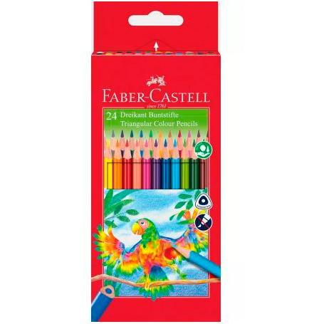 Faber Castell Lápices De Colores Triangular C/Surtidos Estuche 24 Ud