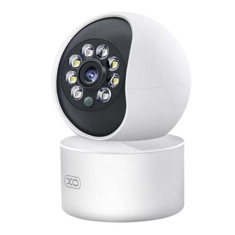 Xo Camara De Seguridad Wifi - Resolucion 3Mpx 2304X1296 - Deteccion De Movimiento 0-10M - Vision Nocturna - Intercomunicador De Voz - Grabacion En Bucle - Rotacion Ajustable - Soporta Microsd Hasta 128Gb - Color Blanco