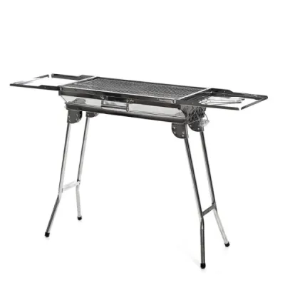 InnovaGoods Barbacoa Portátil de Acero Inoxidable Plegable 57x29cm Color Gris