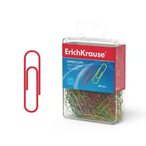 ErichKrause Clips de Colores con Recubrimiento de Plástico y Alambre de Acero Resistente