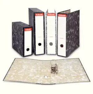 Esselte Archivador de Palanca A4 75mm 500 Hojas Color Negro Jaspeado