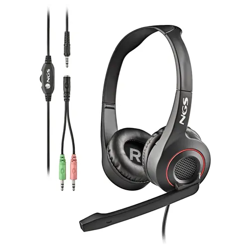 Headset Ngs Msx10 Pro Estereo 20Hz/105Db - Negro/Rojo