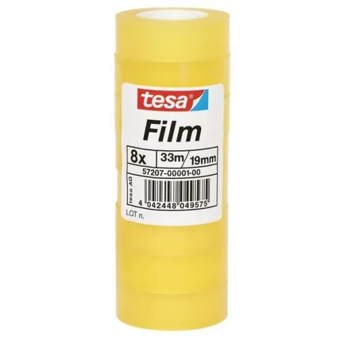 Tesa Film Cinta Adhesiva Transparente Standard Shrink Tower Rollo 19Mm X 33M Torre 8 Ud