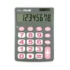 Milan Calculadora de Sobremesa 8 Dígitos con Teclas Grandes y Apagado Automático - Gris y Rosa
