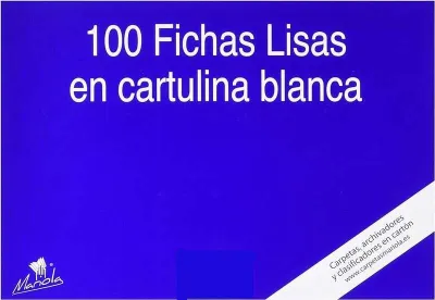 Mariola Ficha Lisa 150X100mm Cartulina 180gr Blanca Paquete de 100