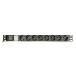 Gembird EG-PDU-014 Unidad De Distribución De Energía PDU 8 Salidas AC 1U Negra