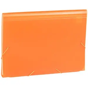 CARCHIVO CLASIFICADOR ACORDEÓN FOLIO 13 DPTOS C/GOMA PP TRANSLÚCIDO NARANJA