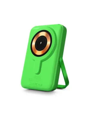 Urban Factory Magnee Power Powerbank Universal 10000mAh - Entrada USB-C - Salida USB-C, USB-A e Inalambrica - Color Verde Neon