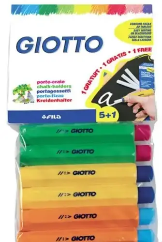 Giotto Portatizas De Plástico Colores Surtidos Blíster 5+1 Ud