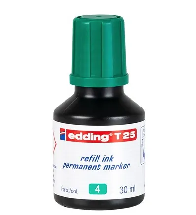 EDDING FRASCO DE TINTA T25 PARA ROTULADOR PERMANENTE 30ML VERDE