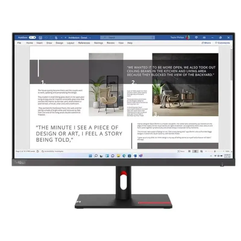 Lenovo ThinkVision S27i-30 Monitor 27" FHD IPS 100 Hz 4ms HDMI VGA Negro