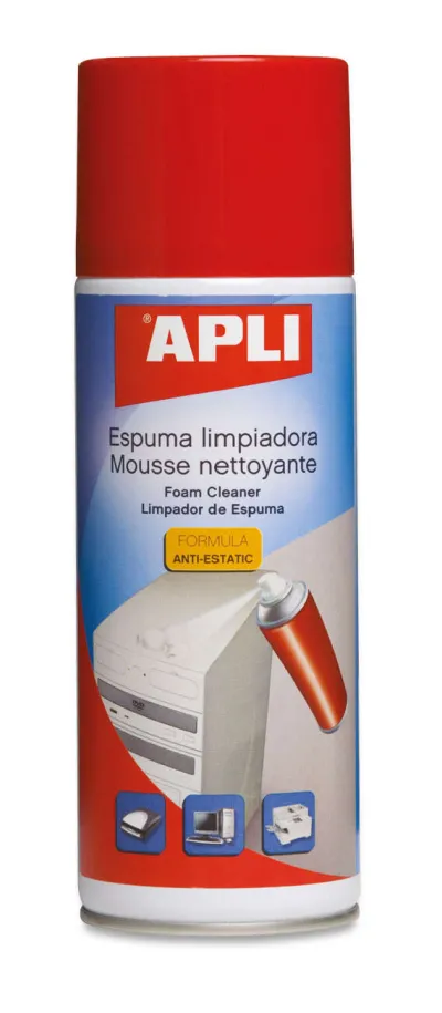 Apli Espuma Limpiadora Antiestática 400ml para Electrónica - Mejora Rendimiento y Vida Útil